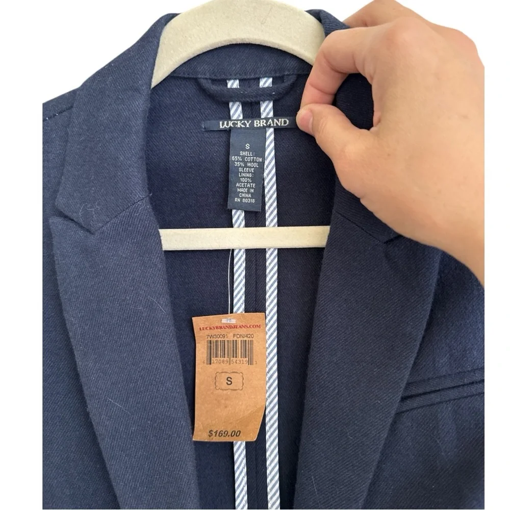 Lucky Brand deconstructed navy blazer size S NWT C0026 - Picture 3 of 6